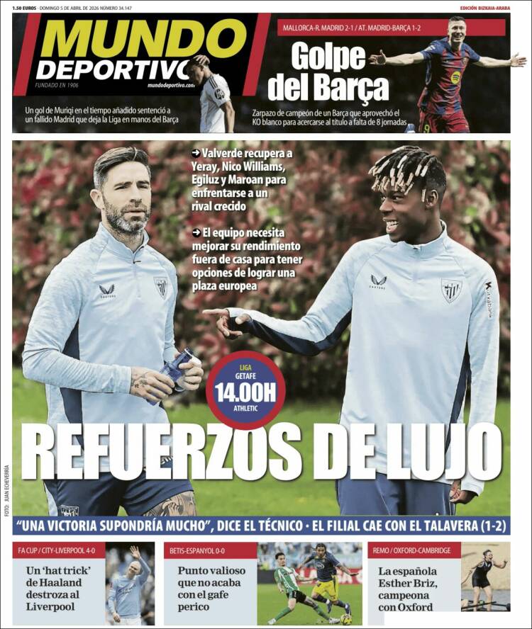 Portada de Mundo Deportivo Bizkaia (Espa&ntilde;a)