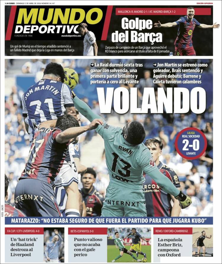 Portada de Mundo Deportivo Gipuzkoa (Espa&ntilde;a)