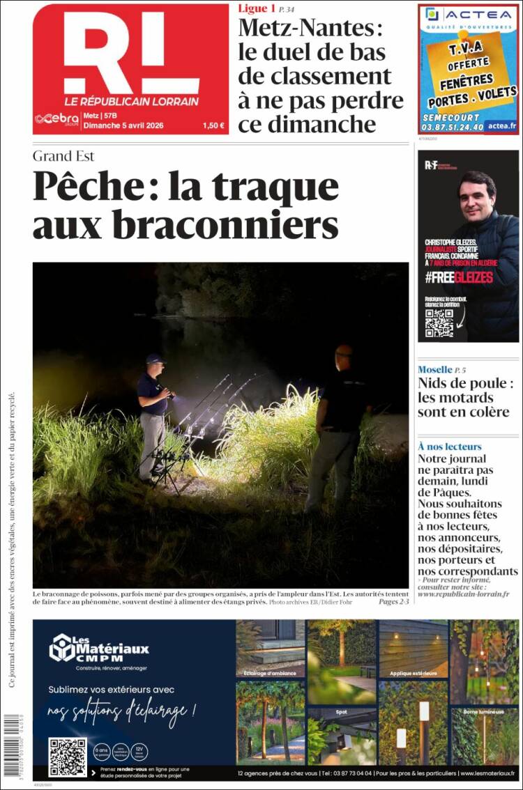 Portada de Le Republicain Lorrain (Francia)