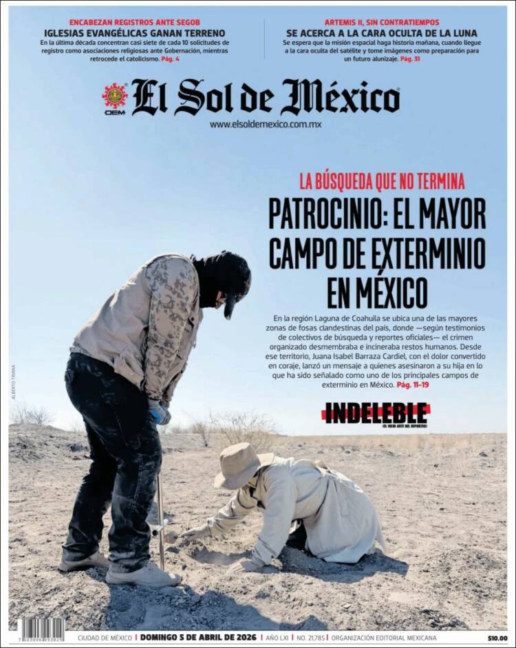 Portada de El Sol de México (Mexico)