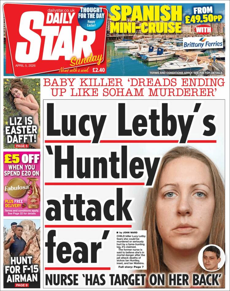 Portada de Daily Star (Reino Unido)