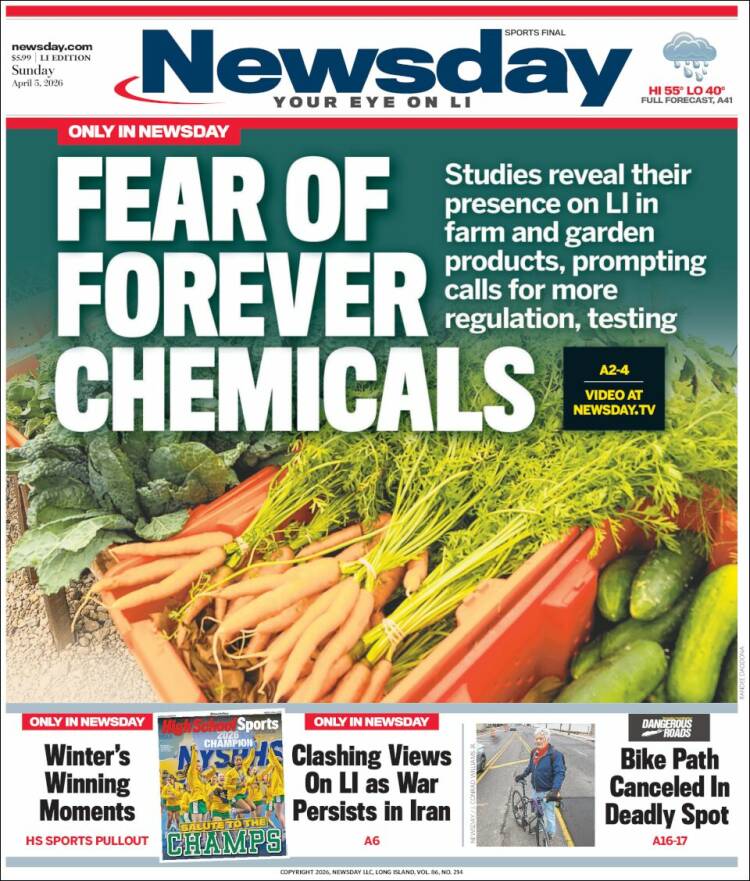 Portada de Newsday (USA)