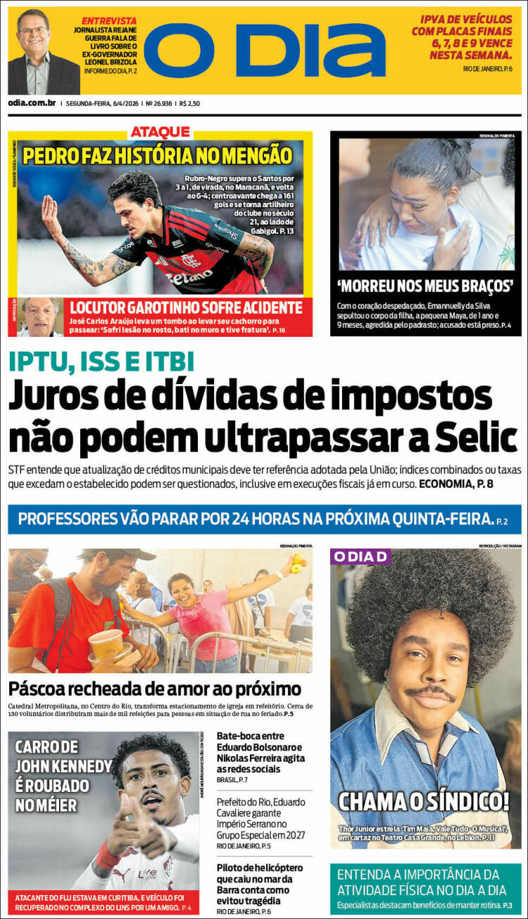 Portada de O Dia (Brasil)