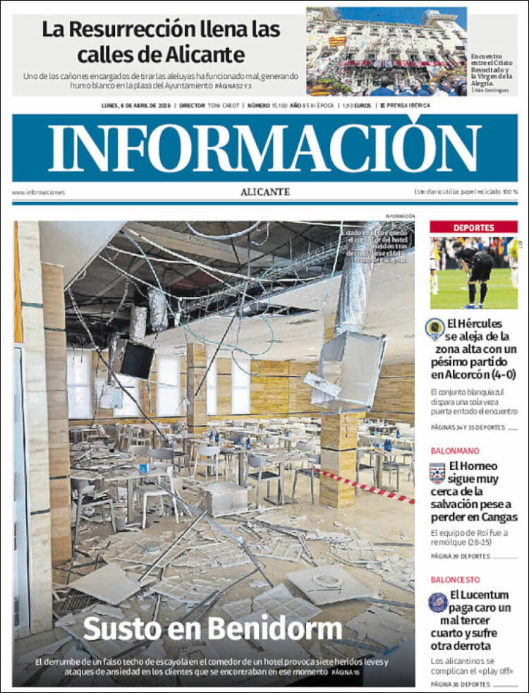 Portada de Diario Información (Espa&ntilde;a)