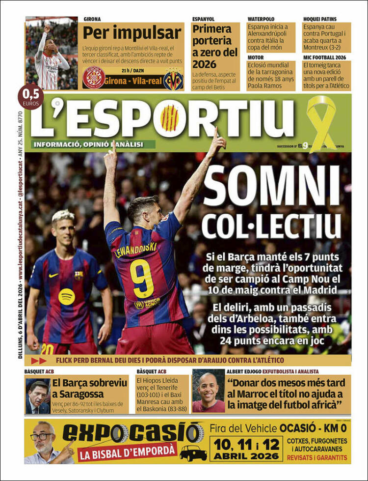 Portada de L'Esportiu (Espa&ntilde;a)