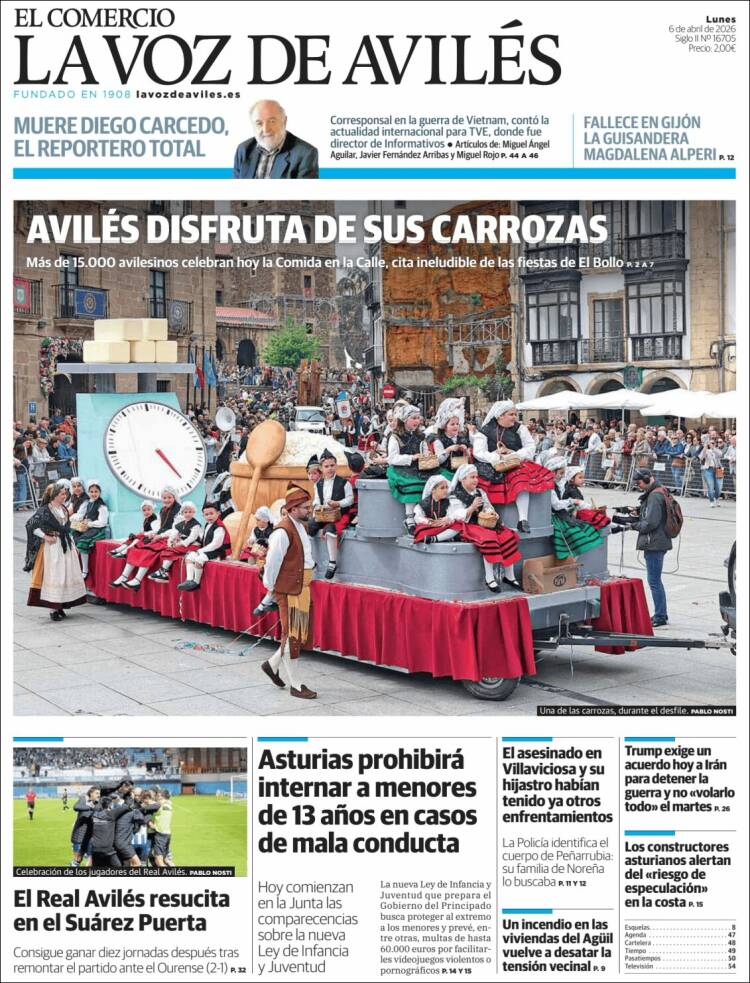 Portada de El Comercio - Avilés (Espa&ntilde;a)