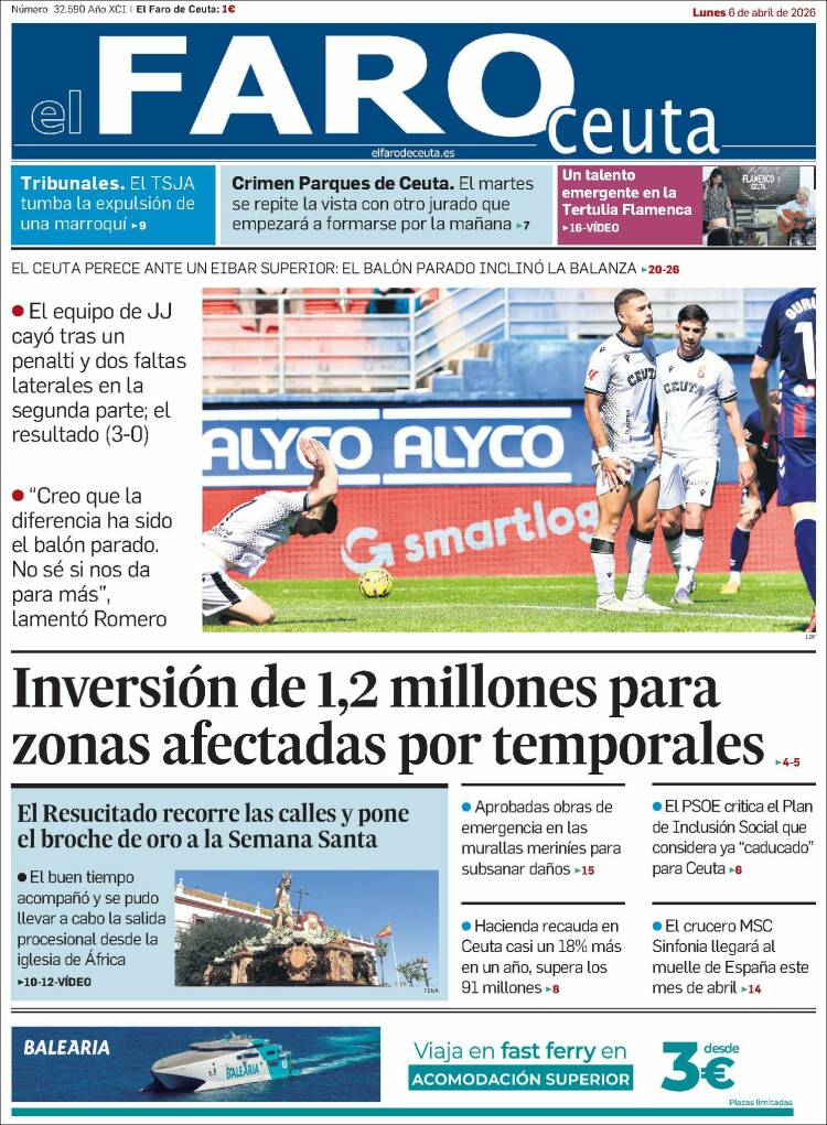 Portada de El Faro de Ceuta (Espa&ntilde;a)