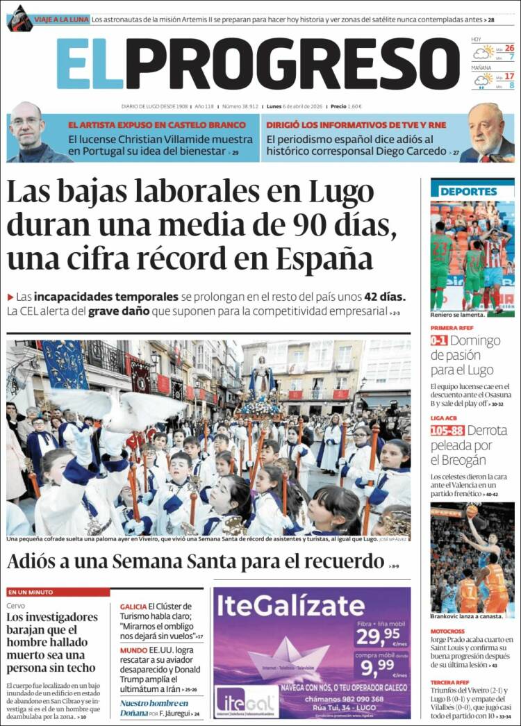 Portada de El Progreso (Espa&ntilde;a)