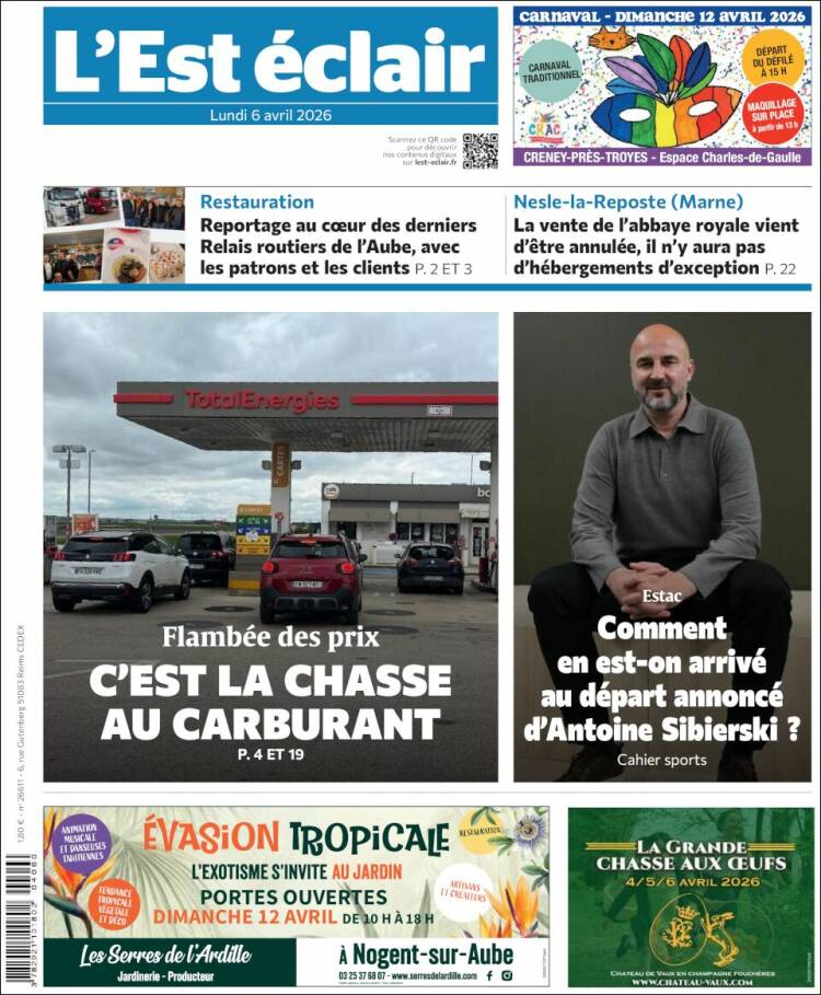 Portada de L'Est Eclair (France)