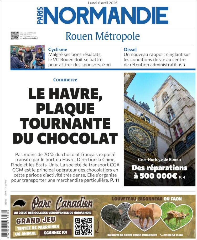 Portada de Paris Normandie (Francia)