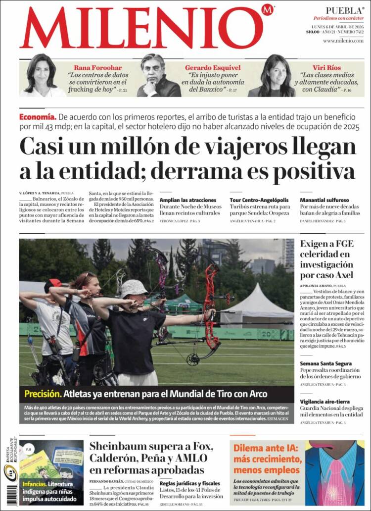 Portada de Milenio de Puebla (M&eacute;xico)