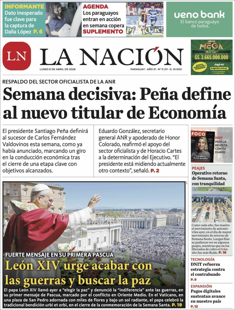 Portada de La Nación (Paraguay)