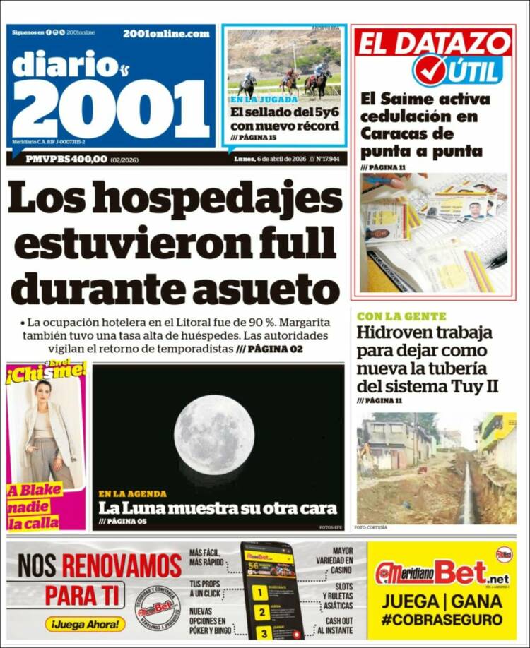 Portada de 2001 - Dosmiluno (Venezuela)