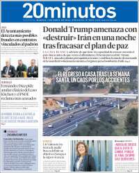 Portada de 20 Minutos - Valencia (Espa&ntilde;a)