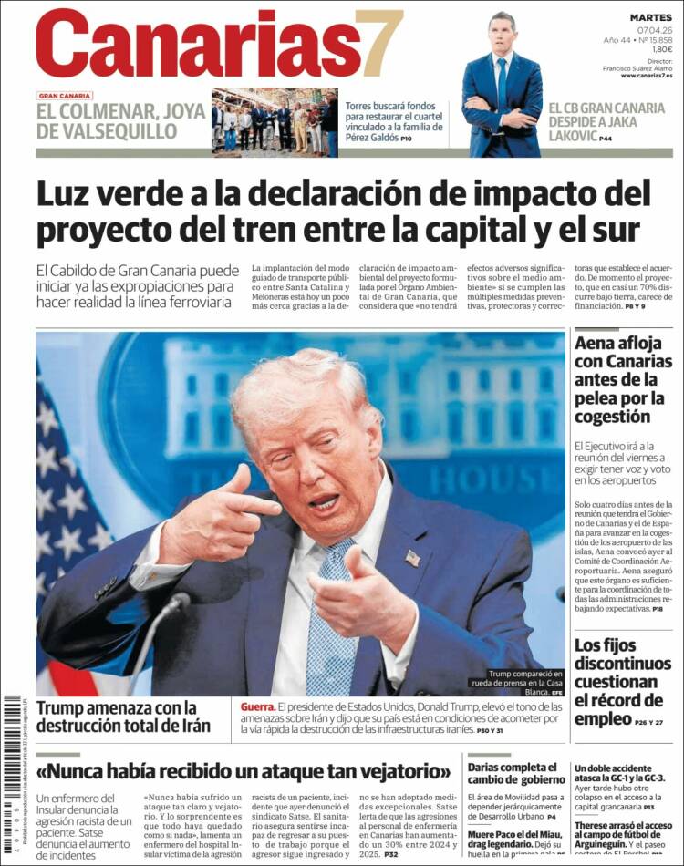 Portada de Canarias 7 (Espa&ntilde;a)