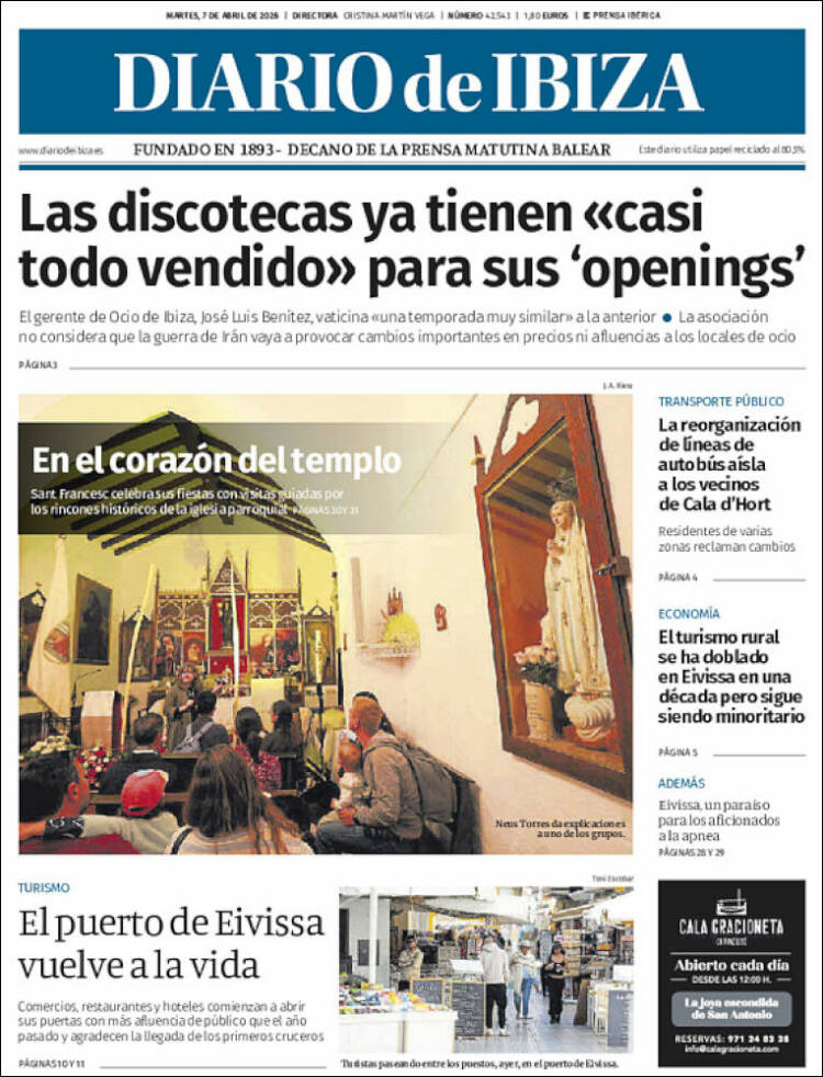 Portada de Diario de Ibiza (Espa&ntilde;a)