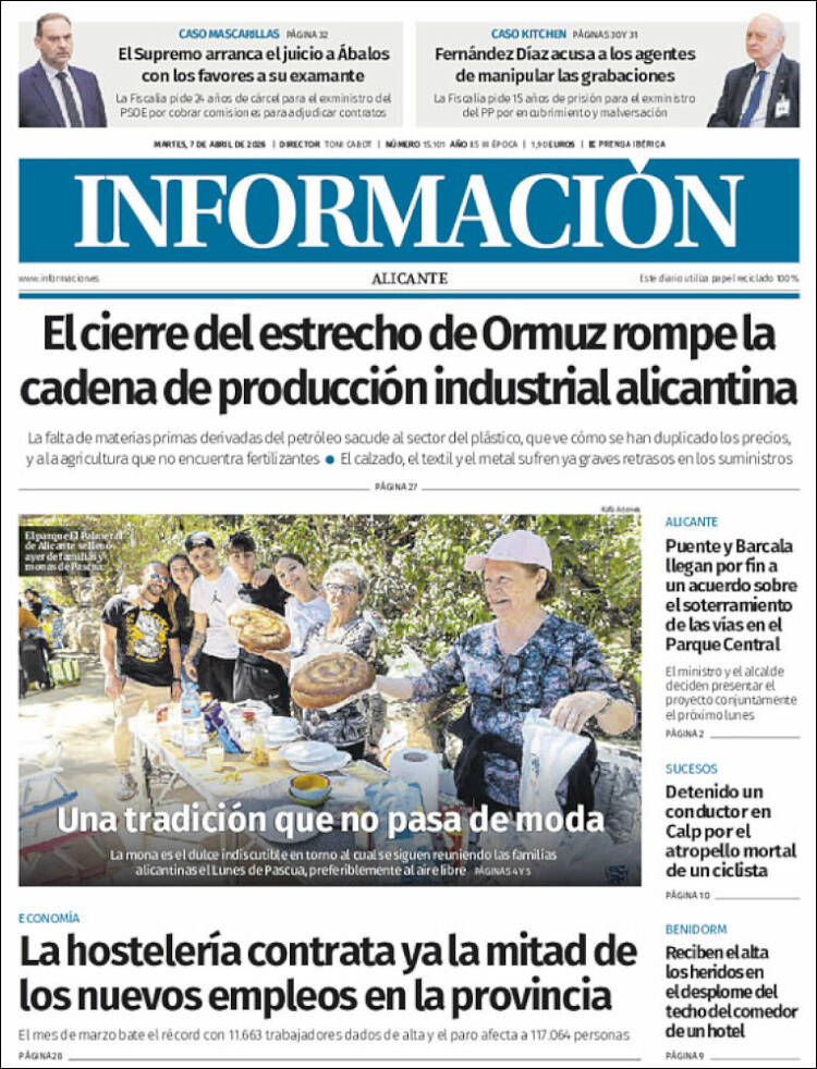 Portada de Diario Información (Espa&ntilde;a)
