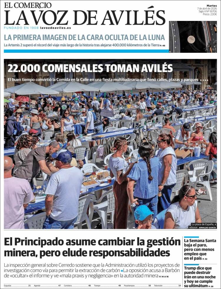 Portada de El Comercio - Avilés (Espa&ntilde;a)