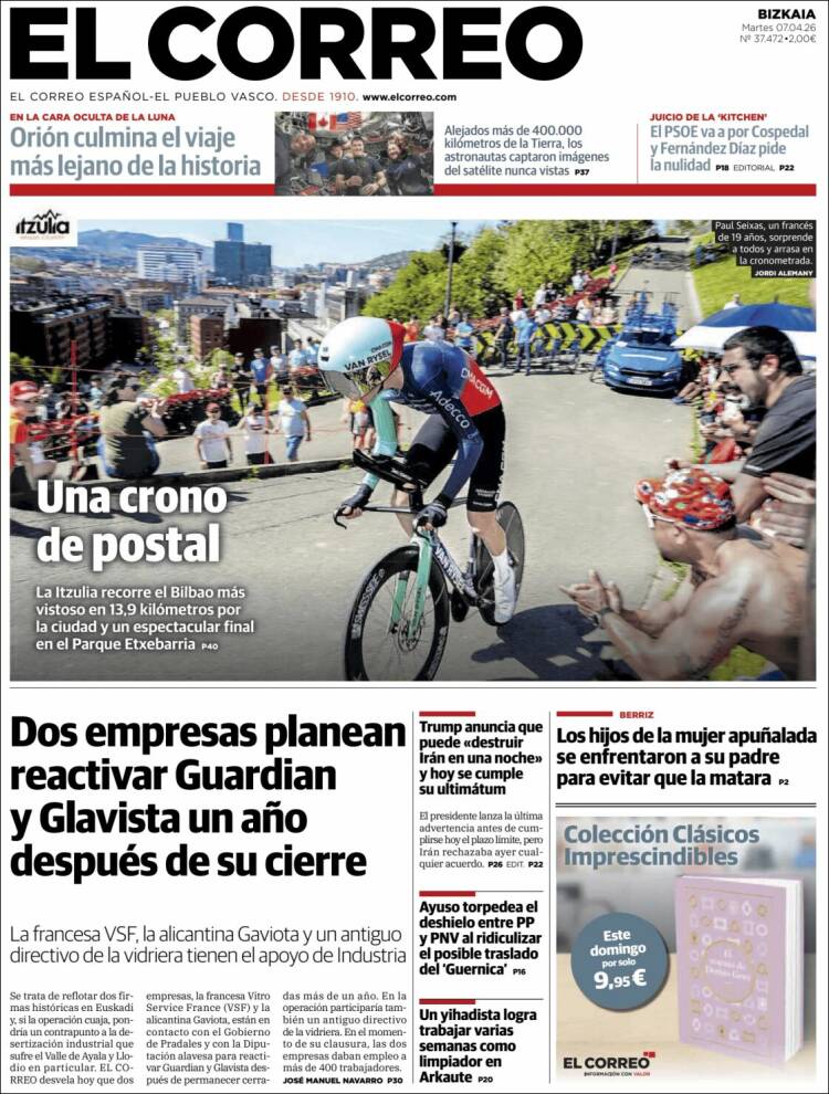 Portada de El Correo (Espa&ntilde;a)