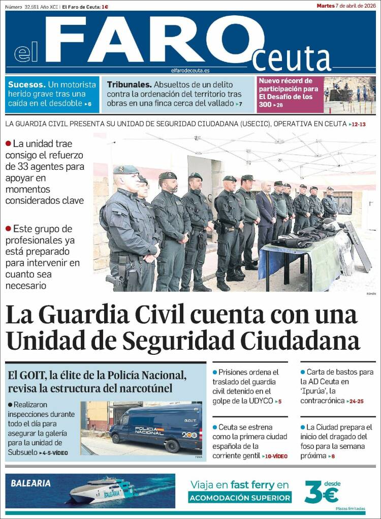 Portada de El Faro de Ceuta (Espa&ntilde;a)