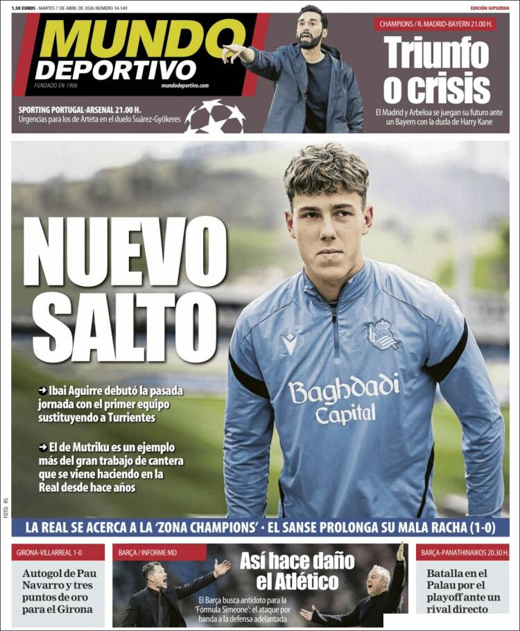 Portada de Mundo Deportivo Gipuzkoa (Espa&ntilde;a)