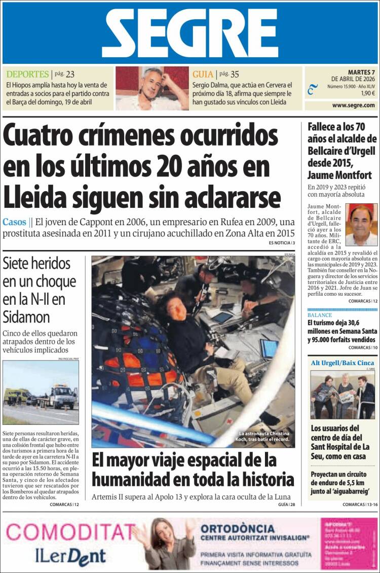 Portada de Segre  (Spain)