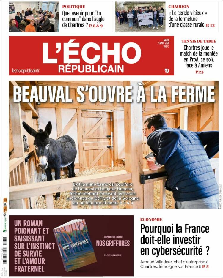 Portada de L'Echo Républicain (Francia)