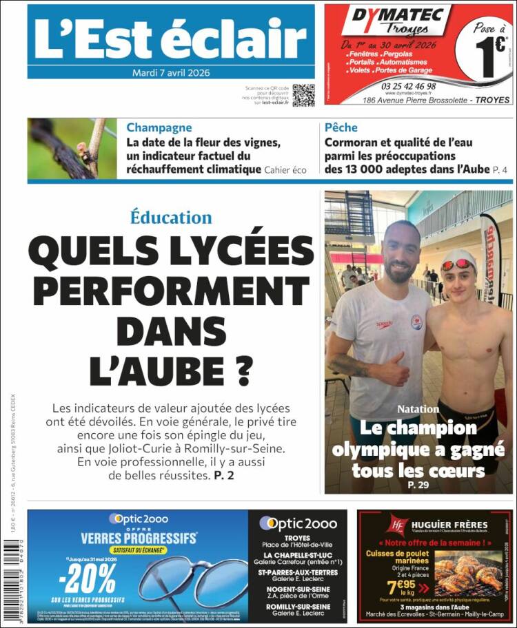 Portada de L'Est Eclair (Francia)