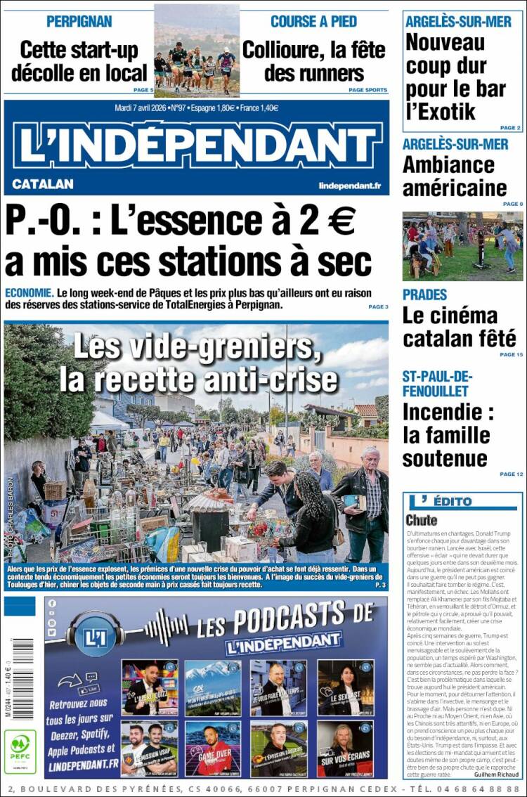 Portada de Le Indépendant (Francia)