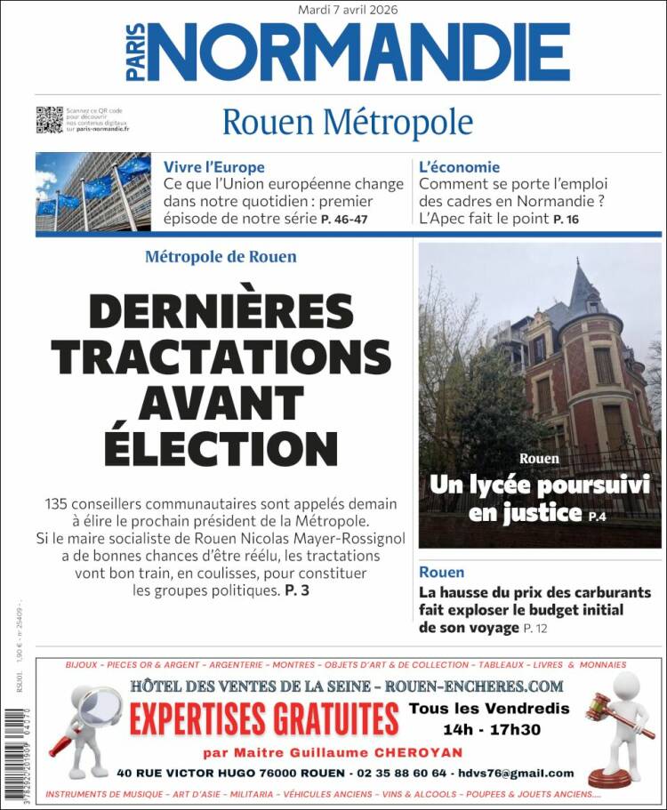 Portada de Paris Normandie (Francia)