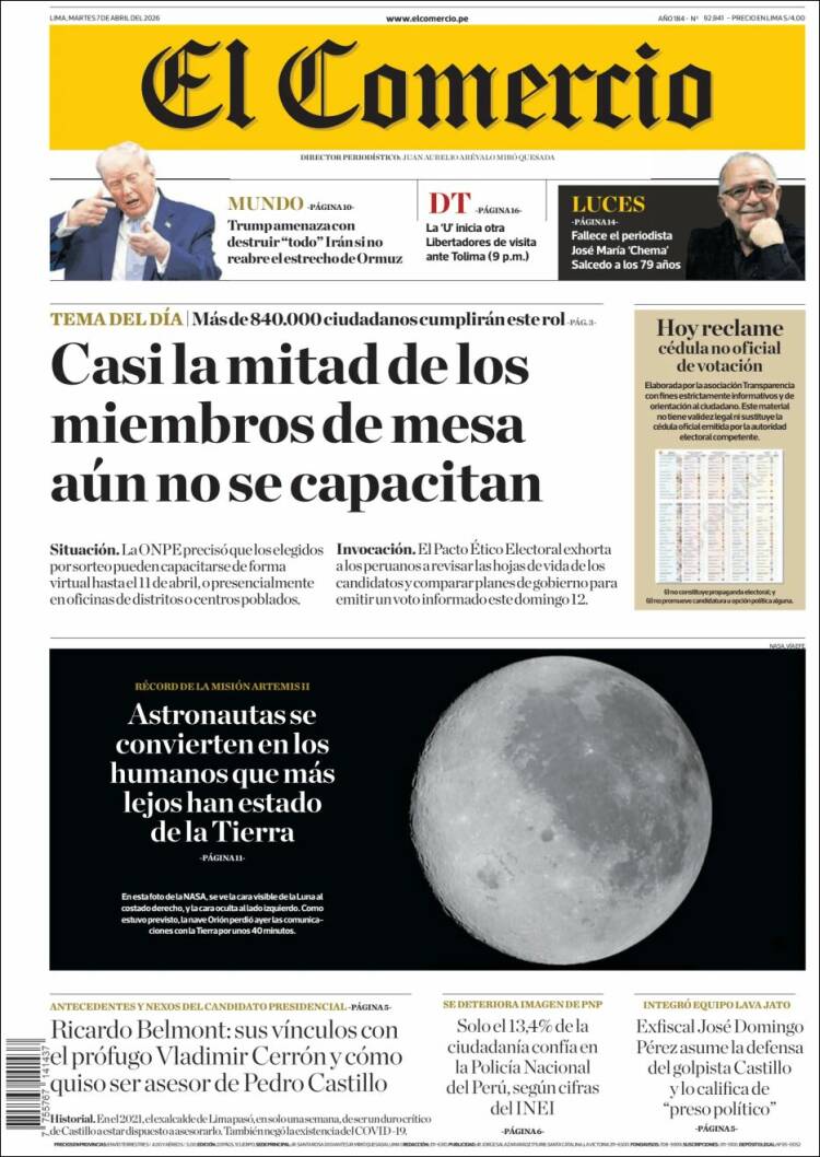 Portada de El Comercio (Peru)
