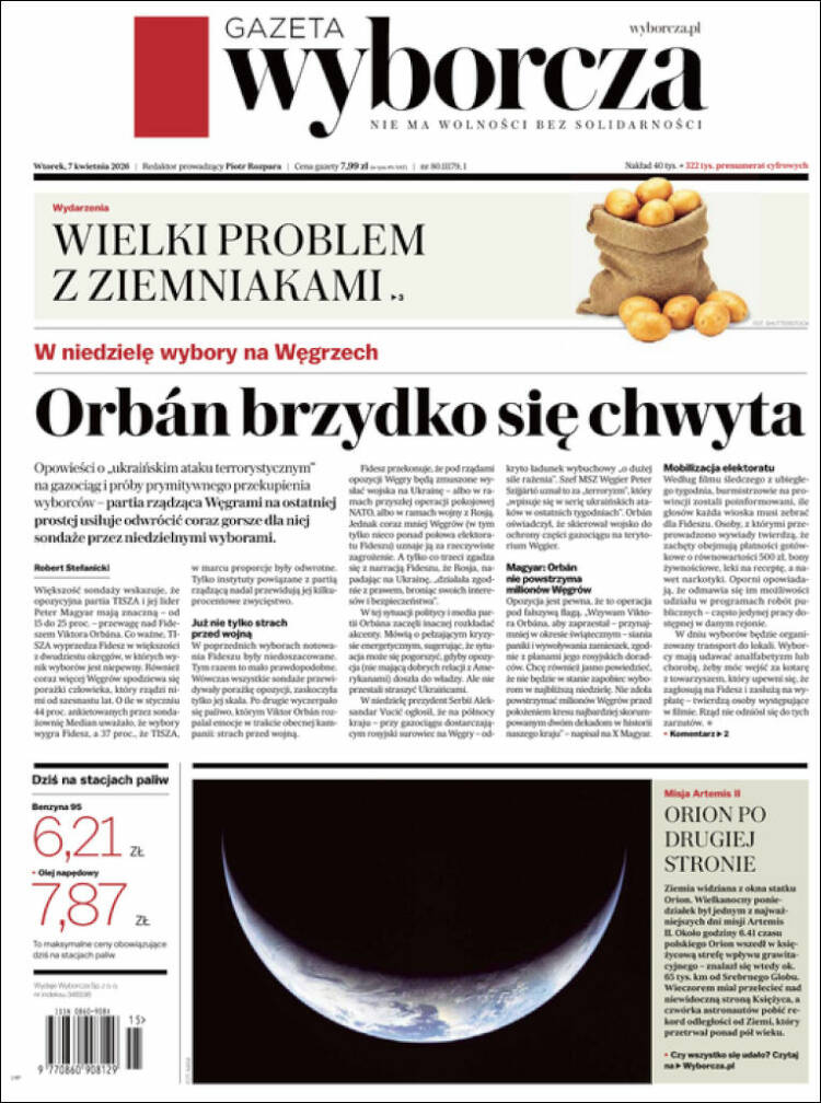 Portada de Gazeta Wyborcza (Polonia)