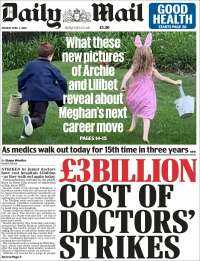 Portada de Daily Mail (Reino Unido)