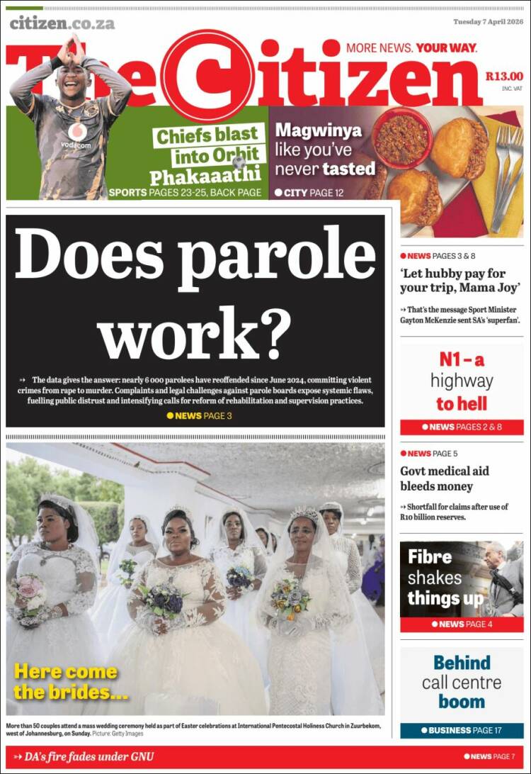 Portada de The Citizen (Sud&aacute;frica)