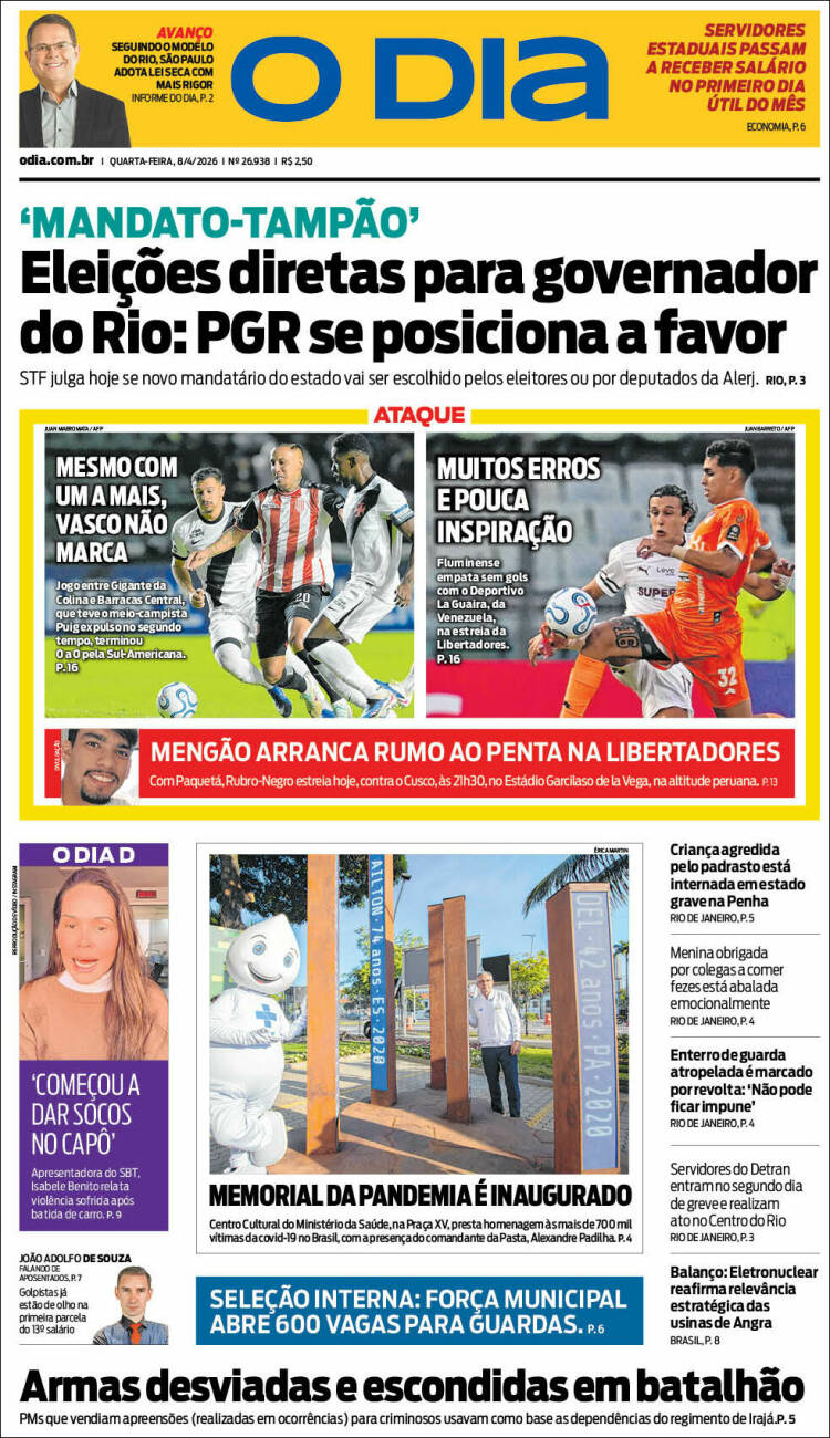 Portada de O Dia (Brasil)