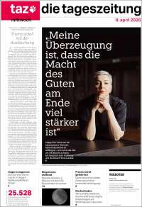 Portada de Die Tageszeitung (Alemania)