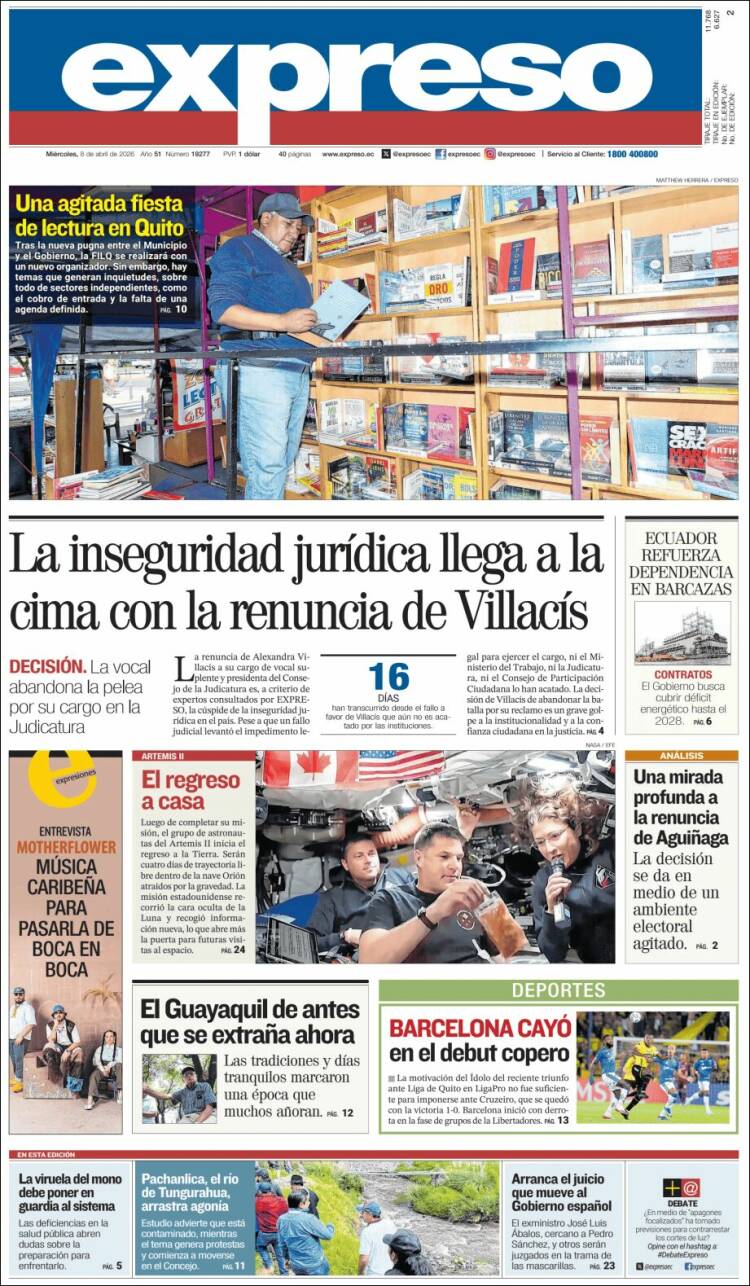 Portada de Expreso (Ecuador)