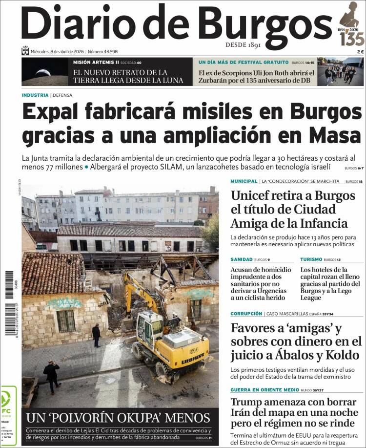 Portada de Diario de Burgos (Espa&ntilde;a)