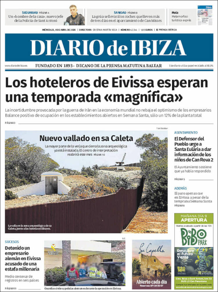 Portada de Diario de Ibiza (Espa&ntilde;a)