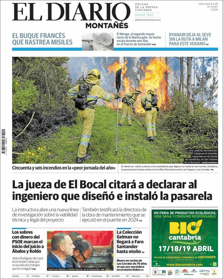 Portada de El Diario Montañés (Espa&ntilde;a)