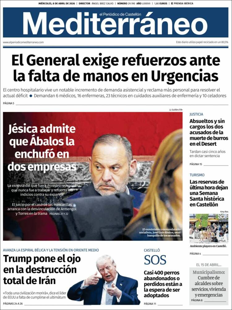 Portada de El Periódico Mediterraneo (Espa&ntilde;a)