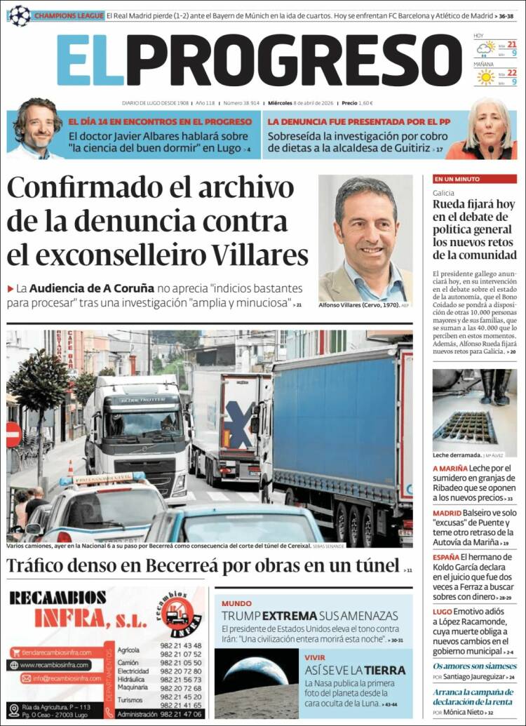 Portada de El Progreso (Espa&ntilde;a)