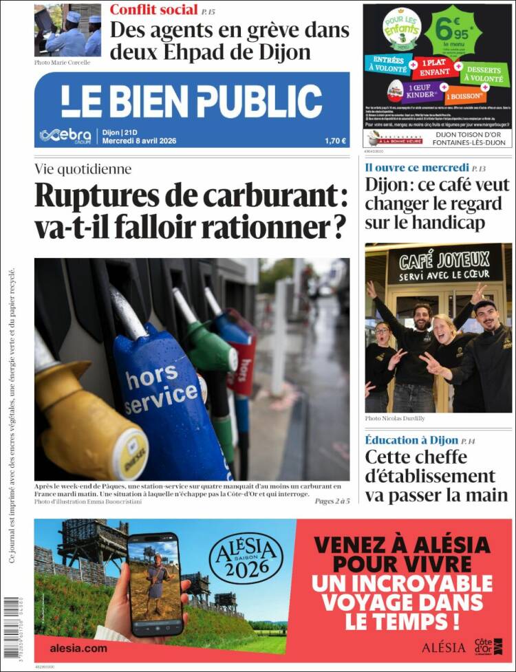 Portada de Le Bien Public (Francia)