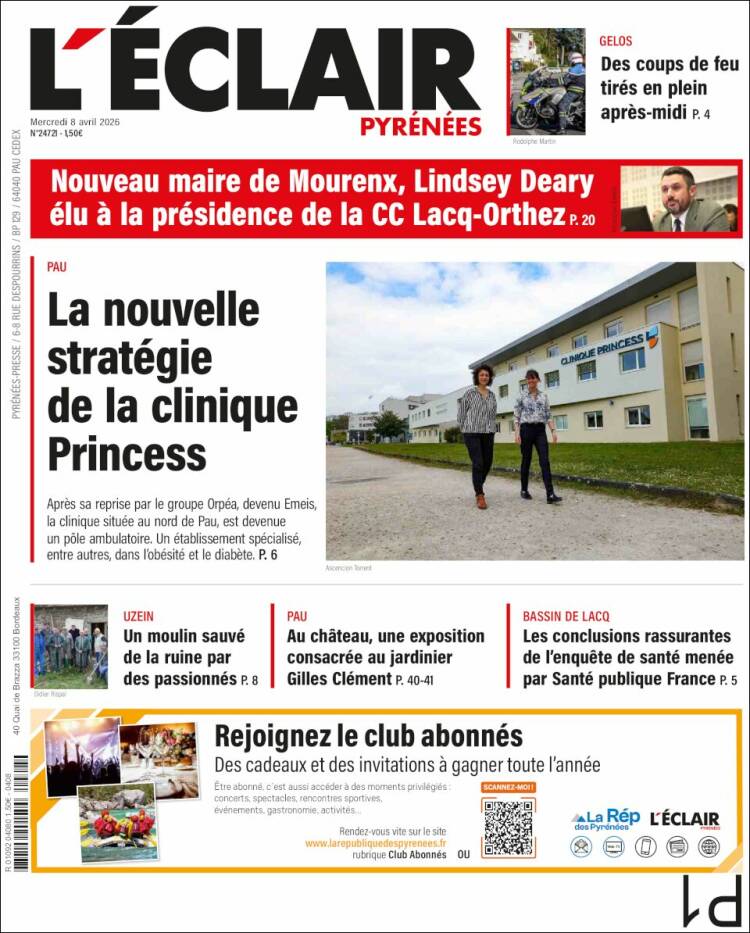 Portada de L'Eclair des Pyrénées (Francia)
