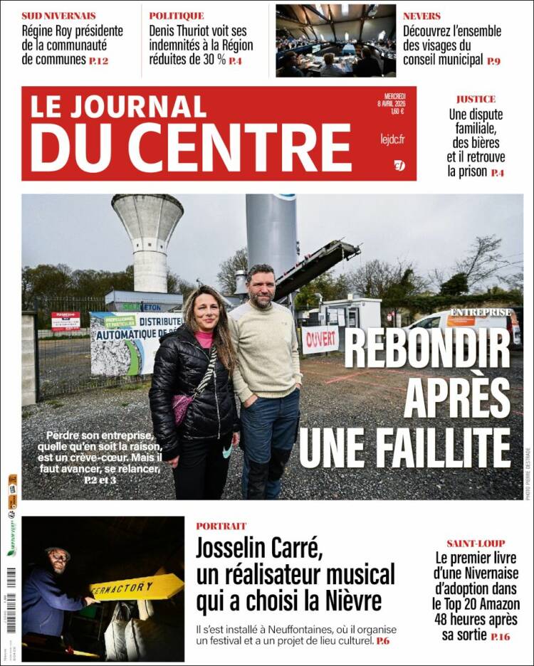 Portada de Le Journal du Centre (Francia)