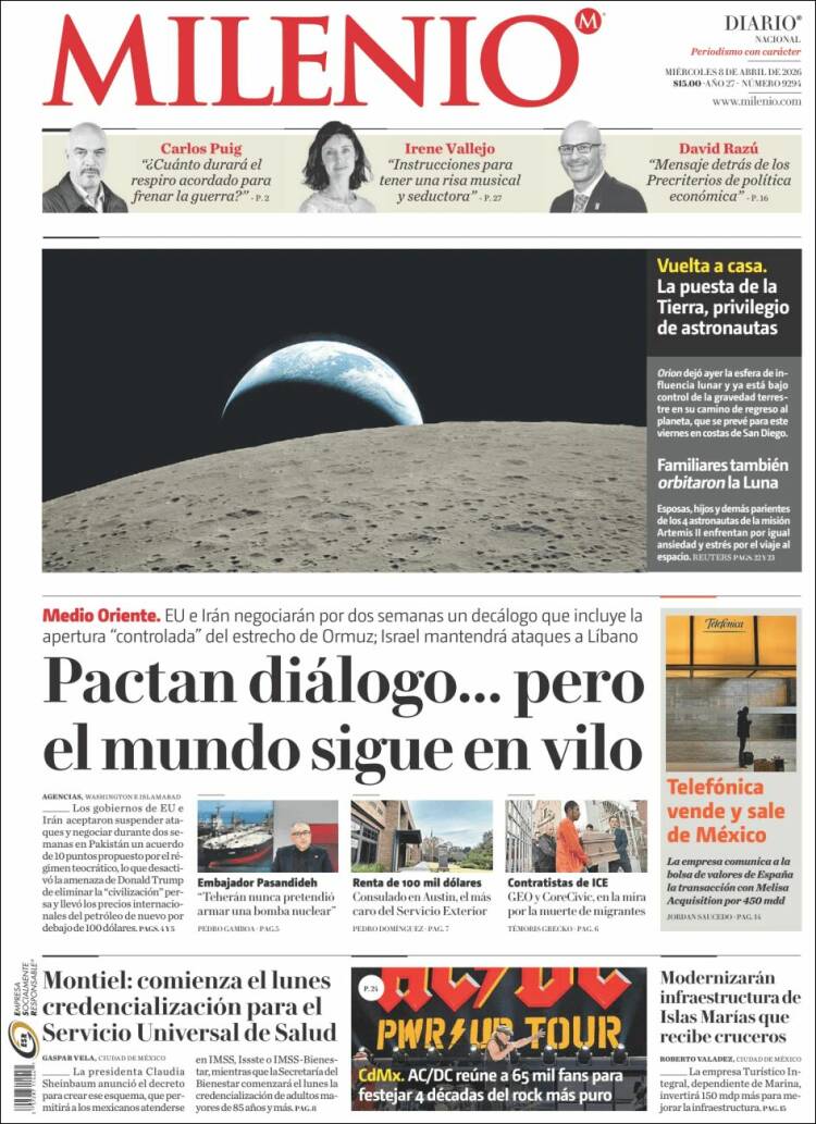 Portada de Milenio (M&eacute;xico)