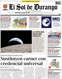 Portada de El Sol de Durango (M&eacute;xico)