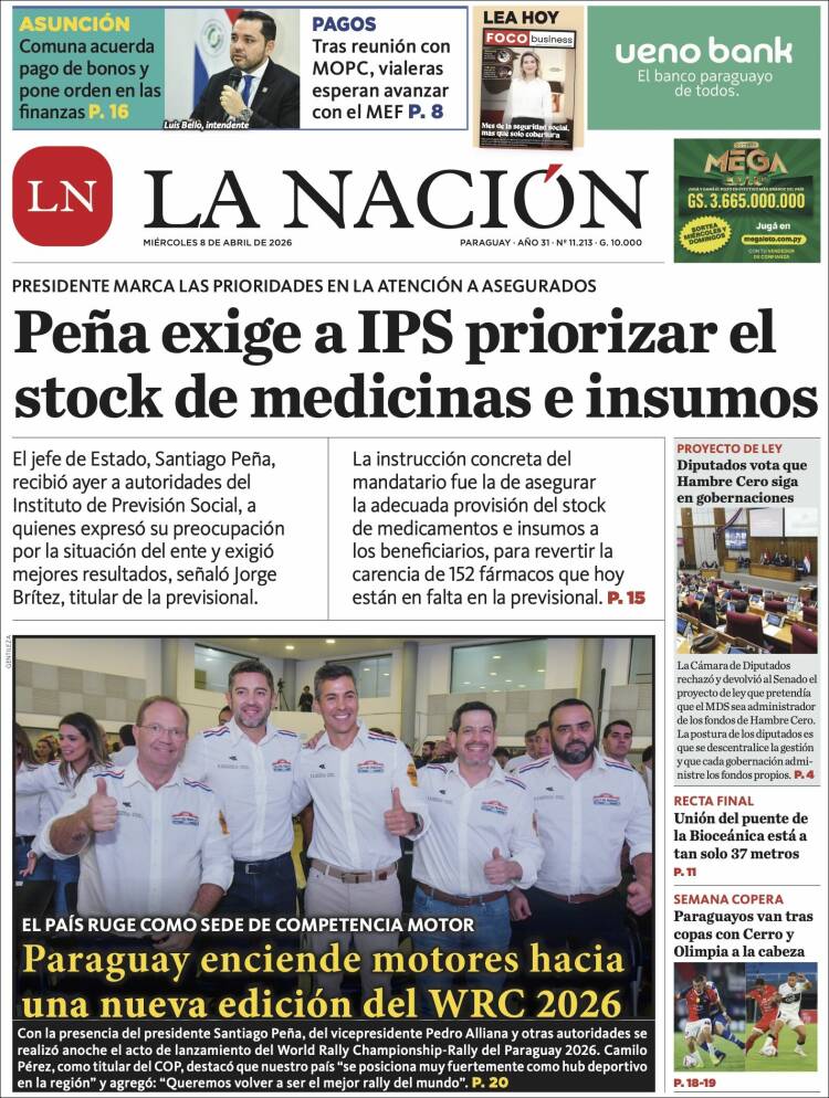Portada de La Nación (Paraguay)