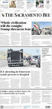 Portada de The Sacramento Bee (USA)
