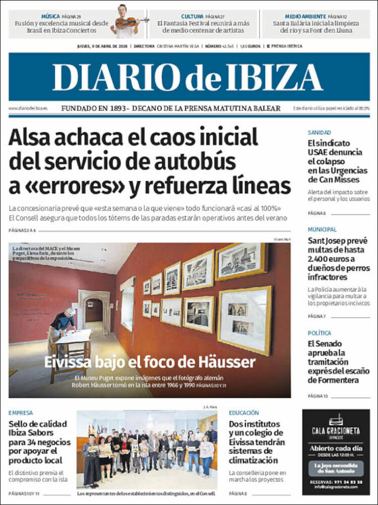 Portada de Diario de Ibiza (Espa&ntilde;a)